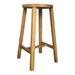 Aurelle Home Mid-Century Modern Solid Elm and Rattan Stool