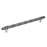 London 10-1/16 in (256 mm) Center-to-Center Black Chrome/Satin Nickel Cabinet Pull