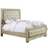 Furniture of America Gevi Modern Gold Faux Leather Padded Panel Bed