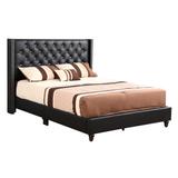 LYKE Home Black Faux Leather Upholstered Full Bed