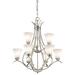 Copper Grove Braeview 9-light Scrollwork Brushed Nickel Chandelier