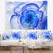 Designart 'Large Blue Fractal Flower Petals' Floral Wall Tapestry