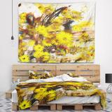 Designart 'Yellow Flowers Watercolor Illustration' Floral Wall Tapestry