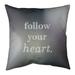 Quotes Multicolor Background Follow Your Heart Quote Pillow-Spun Polyester