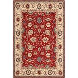 Shabby Chic Ziegler Kareem Red Ivory Hand-Knotted Wool Rug - 8 ft. 3 in. X 9 ft. 7 in.