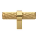 2.25 in Brass Gold European Knurled Solid Steel Cabinet T-Bar (Pack of 25) - Brass Gold