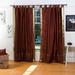 Brown Tab Top Sheer Sari Curtain / Drape / Panel - Piece