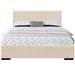 Abbey Beige Faux Leather Platform Bed