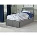 Mission Twin Platform Bed with Footboard and Twin Trundle in Grey