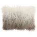 Mina Victory Fur Ombre Grey/White Throw Pillow