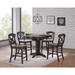 42"x42"x60" Transitional X-Back Counter Stool Grey Stone Black Stone 5-Piece Set