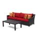 Deco 3 Piece Sunbrella Outdoor Patio Sofa & Coffee Table - Sunset Red