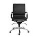 HomeRoots 25.99" X 26.78" X 38.39" Low Back Office Chair in Black with Chromed Steel Base - 25.99" X 26.78" X 38.39"
