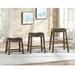 Nailhead Wood Pub-Height Kitchen Counter Bar Stool Square Seat, Black