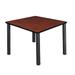 Kerry 36" Square Breakroom Table- Cherry/ Black