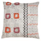 Cotton Pillow With Embroidered Block Print Design