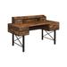 ACME Safea Computer Desk in Weathered Oak and Black