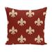 16 x 16-inch Fleur de Lis Ikat Print Pillow