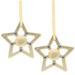 (Qty 2) 24K Gold Plated Hanging Christmas Tree Star Ornament with Matashi Crystals, Christmas Decorations for Holiday