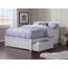 Orlando Queen White Paneled Platform Bed with 2 Drawers