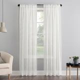 No. 918 Tamaryn Embroidered Trellis Sheer Rod Pocket Curtain Panel, Single Panel