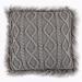 Hiend Accents Nordic Cable Knit & Mongolian Fur Throw Pillow, 18" x 18", Gray, 1PC