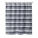 Porch & Den Borghese Navy Grassy Stripe Pattern Shower Curtain