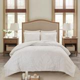 Madison Park Osanna White Tufted Cotton Chenille Palm Duvet Cover Set