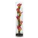 18" Mini Calla Lily Artificial Arrangement in Cylinder Glass