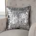 Rizzy Home Silver, Gold and Charcoal Hand-beaded Abstract Throw Pillow