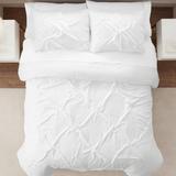 Serta Simply Clean Antimicrobial Pleated 3 Piece Duvet Set