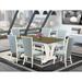 East West Furniture Dining Room Table Set - Baby Blue Dining Chairs and Wood Dining Table(Pieces & Finish Options)