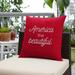 Mozaic Embroidered America the Beautiful Indoor/Outdoor Square Pillow