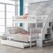Merax Twin over Full Wood Bunk Bed with Trundle and Storage Stairs
