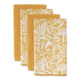 DII Honey Gold Abstract Floral Microfiber Dishtowel 4 Piece