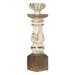 A&B Home Bellamy 19-inch Distressed White and Gold Candle Holder