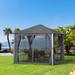 Outsunny 10' x 10' Soft Top Outdoor Pergola Canopy Gazebo with Beautiful Wood-Grain Finish & Zippered Sling Sidewalls