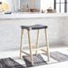 SAFAVIEH Aariz 30-inch Leather Rectangle Bar Stool - 18.5" x 20" x 30"