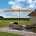 Clihome 15 x 9 ft Large Double-Sided Rectangular Umbrella