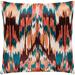 Virgil Peach & Emerald Embroidered Ikat Poly Fill Throw Pillow (22" x 22")