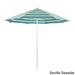 California Umbrella 9' Rd. Aluminum Frame, Fiberglass Rib Patio Umbrella, Push Open, White Finish, Sunbrella Fabric