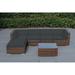 Ohana Outdoor Patio 6 Piece Mixed Brown Wicker Sectional with Cushions - No Assembly