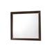 Rectangular Wood Encased Dresser Top Mirror, Cherry Brown and Silver