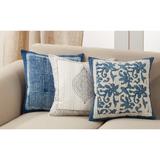 Kantha Stitch Pillow With Block Print