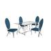 Best Quality Furniture 5-Piece Dining Set with Diamond-Tufted Dining Chairs