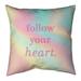 Quotes Multicolor Background Follow Your Heart Quote Pillow (Indoor/Outdoor)