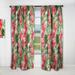 Designart 'Tropical Leaves and Flowers I' Mid-Century Modern Blackout Curtain Single Panel