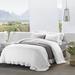 WHOLINENS Stone Washed French Linen Duvet Cover Set Ruffle Style