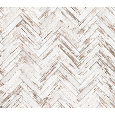 Rustic Wood Parquet Removable Wallpaper - 10'ft H x 24''inch W