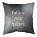Quotes Multicolor Background Follow Your Heart Quote Pillow (w/Rmv Insert)-Spun Poly